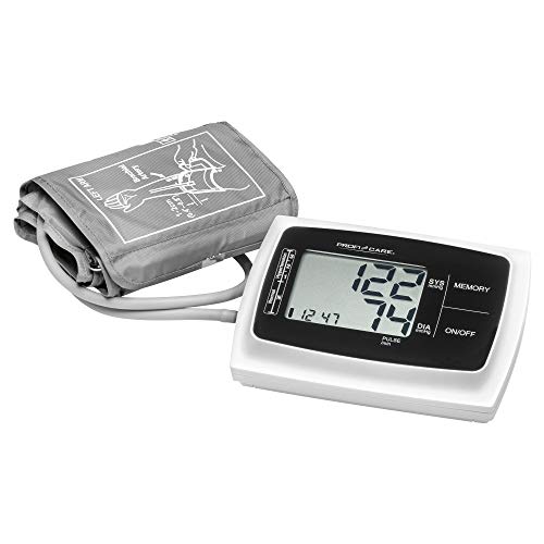 ProfiCare PC-BMG 3019 Oberarm Blutdruckmessgerät, vollautomatische Blutdruck-und Pulsmessung, großes LCD-Display und Bedientasten, 3-Werte-Anzeige, 2x60 Speicherplätze, inkl. Aufbewahrungstasche von ProfiCare