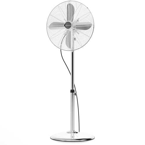 ProfiCare® Ventilator mit Schwenkfunktion | höhenverstellbar | Ventilator leise Ø 40cm | Standventilator 3 Stufen | Neigungswinkel verstellbar | Standventilator sehr leise | PC VL 3064 M S Chrom von ProfiCare