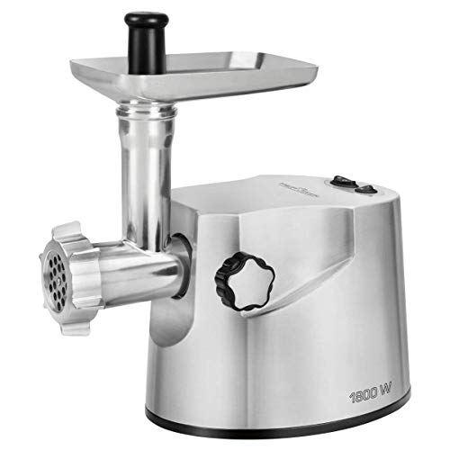 Profi Cook PC-FW 1172, Elektrischer Fleischwolf, Für Fleisch, Wurst und Spritzgebäck, 2 kg/Min, mit Wurstfülleraufsatz, Kebbe-Aufsatz und 3 Edelstahllochscheiben, 1800W, Edelstahl Profi Cook PC-FW 1172, Elektrischer Fleischwolf, Für Fleisch, Wurst und Spritzgebäck, 2 kg/Min, mit Wurstfülleraufsatz, Kebbe-Aufsatz und 3 Edelstahllochscheiben, 1800W, Edelstahl von Profi Cook