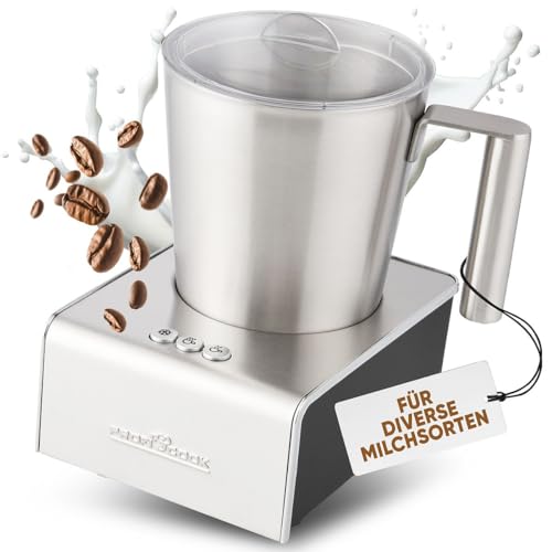ProfiCook® Milchaufschäumer mit Heiß- und Kaltfunktion | Milchaufschäumer elektrisch mit 6 Funktionen | Milchschäumer für div. Milchsorten geeignet | ca. 500ml Schaum | Edelstahlgehäuse | PC-MS 1032 von Profi Cook