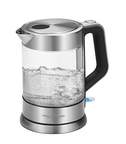 ProfiCook® Glas Wasserkocher | Wasserkocher mit 1,5 Liter | Wasserkocher Glas mit kabelloser Technik | Wasserkocher Edelstahl mit automatischer Abschaltung | Kettle mit 2000W | PC-WKS 1107 G von ProfiCook