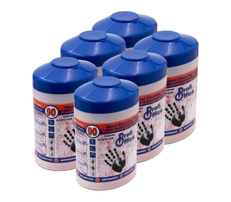 ProfiOffice ProfiOffice feuchte Allzweck Werkstatt Reinigungstücher 6 x 90 Tücher Reinigungstücher (effektive Reinigung ohne Wasser und Alkohol) von ProfiOffice