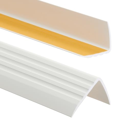 PVC Treppenkantenprofil Antirutsch-Profil Winkelprofil Selbstklebend Treppenkantenschutz 50x40mm - 1,50m von ProfiPVC