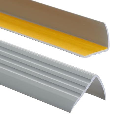 PVC Treppenkantenprofil Antirutsch-Profil Winkelprofil Selbstklebend Treppenkantenschutz 50x40mm - 1,50m von ProfiPVC