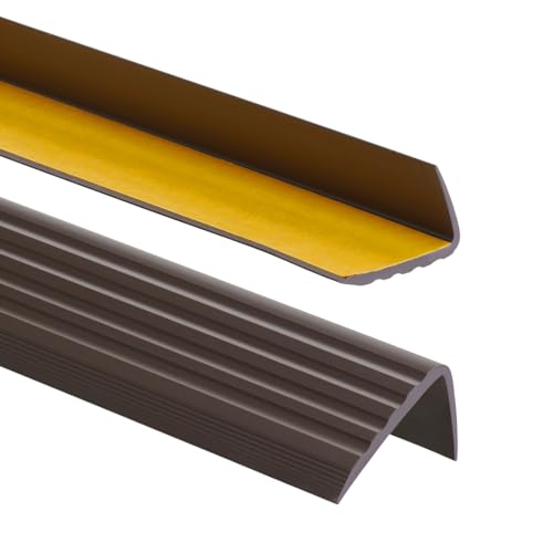 PVC Treppenkantenprofil Selbstklebend Winkelprofil Anti-Rutsch Treppenkante 41x25mm 1,0m, DunkelBraun von ProfiPVC