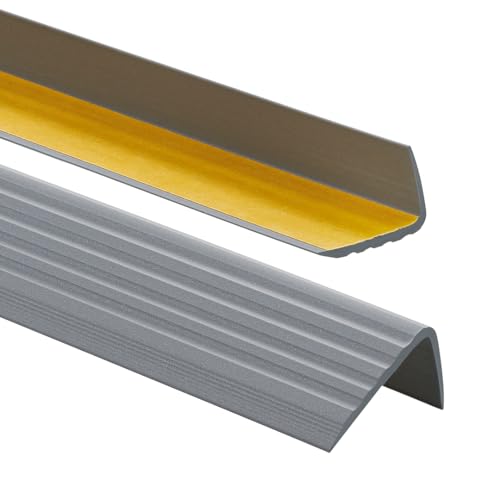 PVC Treppenkantenprofil Selbstklebend Winkelprofil Anti-Rutsch Treppenkante 41x25mm 1,0m, Silber PVC Treppenkantenprofil Selbstklebend Winkelprofil Anti-Rutsch Treppenkante 41x25mm 1,0m, Silber von ProfiPVC