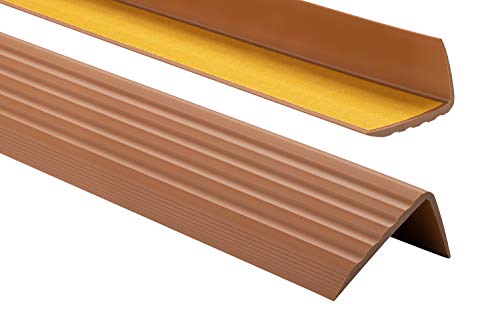 PVC Treppenkantenprofil Selbstklebend Winkelprofil Anti-Rutsch Treppenkante 41x25mm 2m, Bernsteinfarbe von ProfiPVC