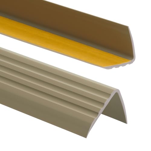 PVC Treppenkantenprofil Selbstklebend Winkelprofil Anti-Rutsch Treppenkante 50x40mm - 0,80m, Messing von ProfiPVC