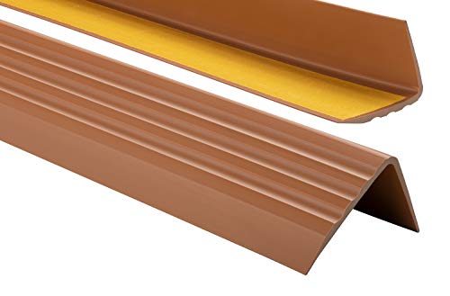 PVC Treppenkantenprofil Selbstklebend Winkelprofil Anti-Rutsch Treppenkante 50x40mm - 1,80m, Bernsteinfarbe von ProfiPVC