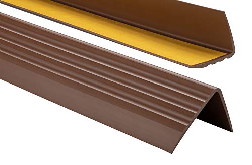 PVC Treppenkantenprofil Selbstklebend Winkelprofil Anti-Rutsch Treppenkante 50x40mm - 1,80m, Braun PVC Treppenkantenprofil Selbstklebend Winkelprofil Anti-Rutsch Treppenkante 50x40mm - 1,80m, Braun von ProfiPVC