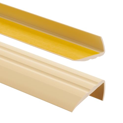 ProfiPVC Treppenkantenprofil PVC 50x25mm, 100 cm - Selbstklebend Winkelprofil Anti-Rutsch Treppenkante, Cremefarbe ProfiPVC Treppenkantenprofil PVC 50x25mm, 100 cm - Selbstklebend Winkelprofil Anti-Rutsch Treppenkante, Cremefarbe von ProfiPVC