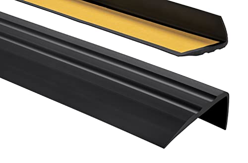 ProfiPVC Treppenkantenprofil PVC 50x25mm, 100 cm - Selbstklebend Winkelprofil Anti-Rutsch Treppenkante, Schwarz von ProfiPVC