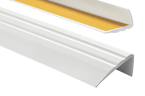 ProfiPVC Treppenkantenprofil PVC 50x25mm, 110 cm - Selbstklebend Winkelprofil Anti-Rutsch Treppenkante, Hellgrau von ProfiPVC
