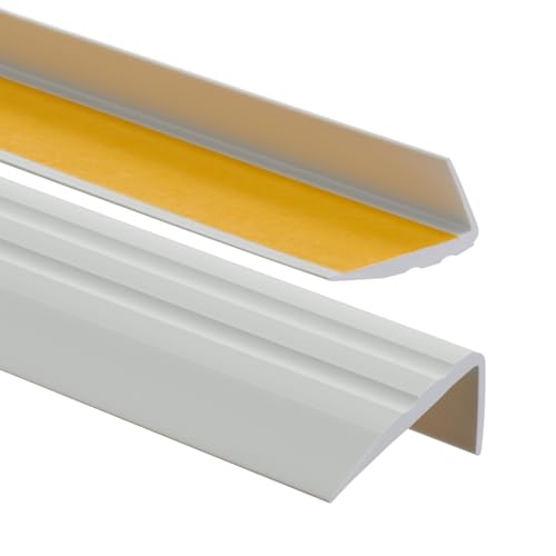 ProfiPVC Treppenkantenprofil PVC 50x25mm, 110 cm - Selbstklebend Winkelprofil Anti-Rutsch Treppenkante, Hellgrau von ProfiPVC
