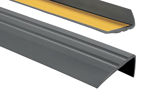 ProfiPVC Treppenkantenprofil PVC 50x25mm, 130 cm - Selbstklebend Winkelprofil Anti-Rutsch Treppenkante, Anthrazit von ProfiPVC