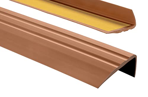 ProfiPVC Treppenkantenprofil PVC 50x25mm, 90 cm - Selbstklebend Winkelprofil Anti-Rutsch Treppenkante, Bernsteinfarbe von ProfiPVC