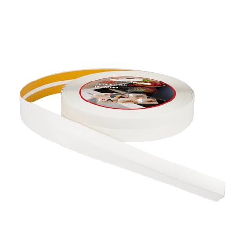 ProfiPVC Weichsockelleiste 18x18mm 15 Meter für Küche und Badezimmer, selbstklebende Abschlussleiste aus PVC, flexible Knickleiste - Fugendichtungsband, weiss von ProfiPVC