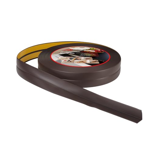 ProfiPVC Weichsockelleiste 18x18mm 20 Meter für Küche und Badezimmer, selbstklebende Abschlussleiste aus PVC, flexible Knickleiste - Fugendichtungsband, dunkelbraun von ProfiPVC
