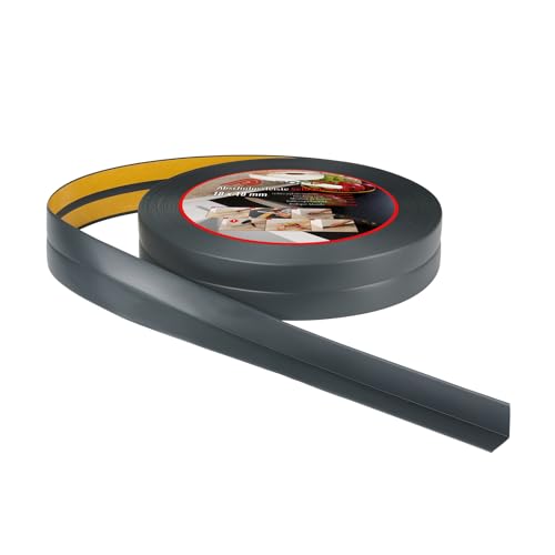 ProfiPVC Weichsockelleiste 18x18mm 25 Meter für Küche und Badezimmer, selbstklebende Abschlussleiste aus PVC, flexible Knickleiste - Fugendichtungsband, anthrazit von ProfiPVC