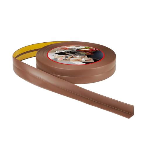 ProfiPVC Weichsockelleiste 18x18mm 30 Meter für Küche und Badezimmer, selbstklebende Abschlussleiste aus PVC, flexible Knickleiste - Fugendichtungsband, braun von ProfiPVC