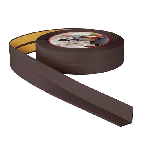ProfiPVC Weichsockelleiste 30x30mm 15 Meter für Küche und Badezimmer, selbstklebende Abschlussleiste aus PVC, flexible Knickleiste - Fugendichtungsband, dunkelbraun von ProfiPVC