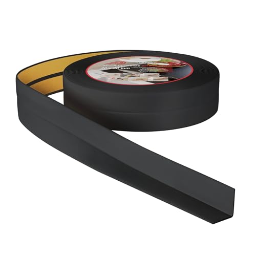 ProfiPVC Weichsockelleiste 30x30mm 25 Meter für Küche und Badezimmer, selbstklebende Abschlussleiste aus PVC, flexible Knickleiste - Fugendichtungsband, schwarz von ProfiPVC