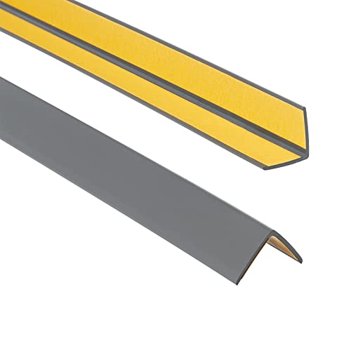 ProfiPVC Winkelprofil 25x25mm, 150cm, Kunststoffwinkel aus PVC-Gummi - selbstklebend Kantenschutzprofil, elastischer Kantenschutz - Eckschutzprofil, einfache Montage, Anthrazit von ProfiPVC