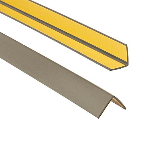 ProfiPVC Winkelprofil 25x25mm, 130cm, Kunststoffwinkel aus PVC-Gummi - selbstklebend Kantenschutzprofil, elastischer Kantenschutz - Eckschutzprofil, einfache Montage, Messing von ProfiPVC