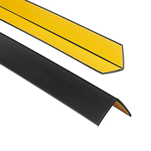 ProfiPVC Winkelprofil 30x30mm, 100cm - Kunststoffwinkel aus PVC-Gummi - selbstklebend Kantenschutzprofil, elastischer Kantenschutz - Eckschutzprofil, einfache Montage - Schwarz von ProfiPVC