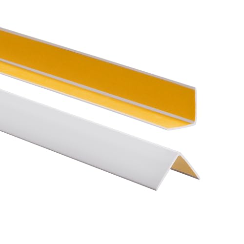 ProfiPVC Winkelprofil 30x30mm, 165cm - Kunststoffwinkel aus PVC-Gummi - selbstklebend Kantenschutzprofil, elastischer Kantenschutz - Eckschutzprofil, einfache Montage - Hellgrau von ProfiPVC