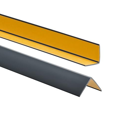 ProfiPVC Winkelprofil 30x30mm, 200cm - Kunststoffwinkel aus PVC-Gummi - selbstklebend Kantenschutzprofil, elastischer Kantenschutz - Eckschutzprofil, einfache Montage - Anthrazit von ProfiPVC