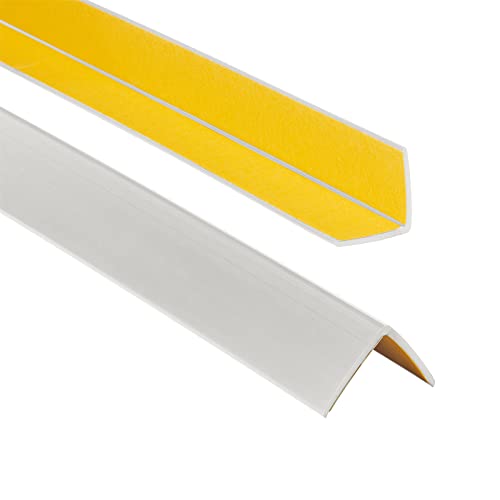 ProfiPVC Winkelprofil 30x30mm, 70cm - Kunststoffwinkel aus PVC-Gummi - selbstklebend Kantenschutzprofil, elastischer Kantenschutz - Eckschutzprofil, einfache Montage - Hellgrau von ProfiPVC