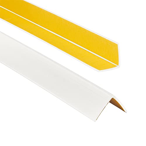 ProfiPVC Winkelprofil 30x30mm, 90cm - Kunststoffwinkel aus PVC-Gummi - selbstklebend Kantenschutzprofil, elastischer Kantenschutz - Eckschutzprofil, einfache Montage - Weiß von ProfiPVC