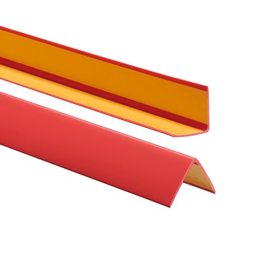 ProfiPVC Winkelprofil 35x35mm, 110cm - Kunststoffwinkel aus PVC-Gummi - selbstklebend Kantenschutzprofil, elastischer Kantenschutz - Eckschutzprofil, einfache Montage - Rot von ProfiPVC