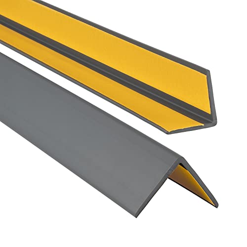 ProfiPVC Winkelprofil 35x35mm, 100cm - Kunststoffwinkel aus PVC-Gummi - selbstklebend Kantenschutzprofil, elastischer Kantenschutz - Eckschutzprofil, einfache Montage - Anthrazit von ProfiPVC