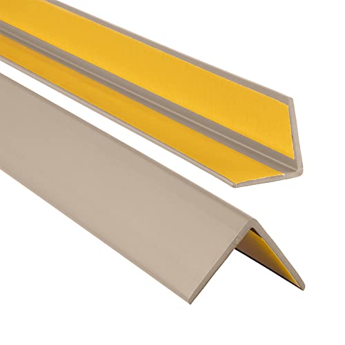 ProfiPVC Winkelprofil 35x35mm, 100cm - Kunststoffwinkel aus PVC-Gummi - selbstklebend Kantenschutzprofil, elastischer Kantenschutz - Eckschutzprofil, einfache Montage - Beige von ProfiPVC