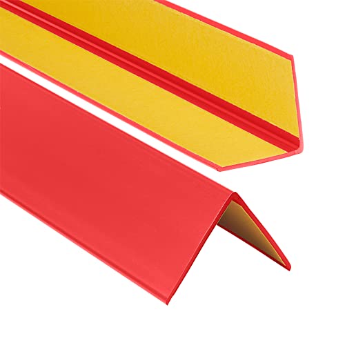 ProfiPVC Winkelprofil 50x50mm, Kunststoffwinkel aus PVC-Gummi - selbstklebend Kantenschutzprofil, elastischer Kantenschutz - Eckschutzprofil, einfache Montage - 100cm, Rot von ProfiPVC