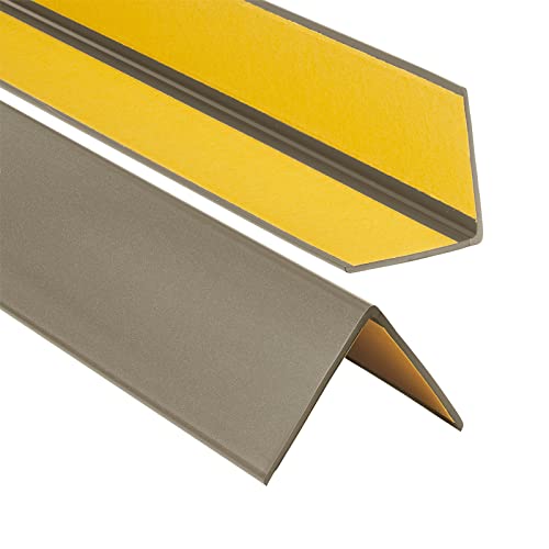 ProfiPVC Winkelprofil 50x50mm, Kunststoffwinkel aus PVC-Gummi - selbstklebend Kantenschutzprofil, elastischer Kantenschutz - Eckschutzprofil, einfache Montage - 200cm, Messing von ProfiPVC