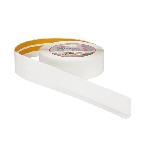 Weichsockelleiste PVC 50x20mm - 1 Meter, selbstklebend Eckleiste, flexible Bodenleiste, Premium Weich Sockelleiste (Weiss) von ProfiPVC