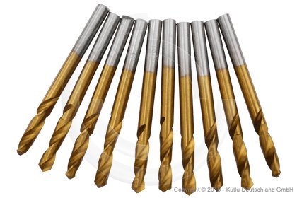 10x kurze HSS-TIN Anbohrer Metallbohrer Blechbohrer DIN1897 Ø 2mm von Profibohrer
