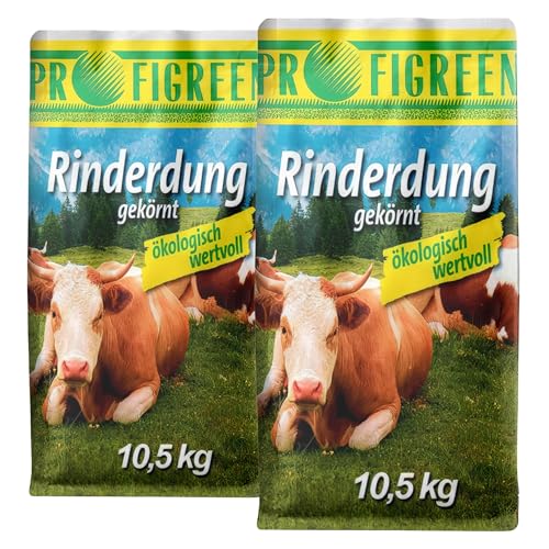 Rinderdung gekörnt 21 kg (2x10,5 kg) Mist Kuhmist Dünger von Profigreen
