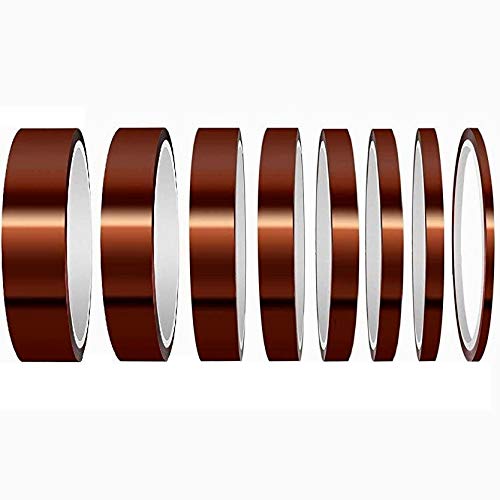 Kapton Klebeband Hitzebeständiges Tape Elektronik selbstklebend Isolierband für hohe Temperaturen 3mm 5mm 6mm 9mm 10 mm 12mm 15mm 19mm 25mm 30mmx 33M (10 mm) von Profiklebeband