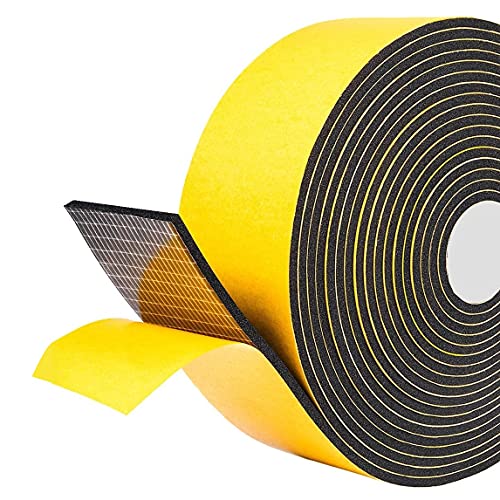 Profiklebeband Moosgummi 50mm breit x 10m lang 3mm dick Selbstklebend Dichtungsband starke Haftung Türdichtung EPDM blend Schaumstoffband für Fenster Ceranfeld Schalldämmung Kollisionsschutz, schwarz von Profiklebeband