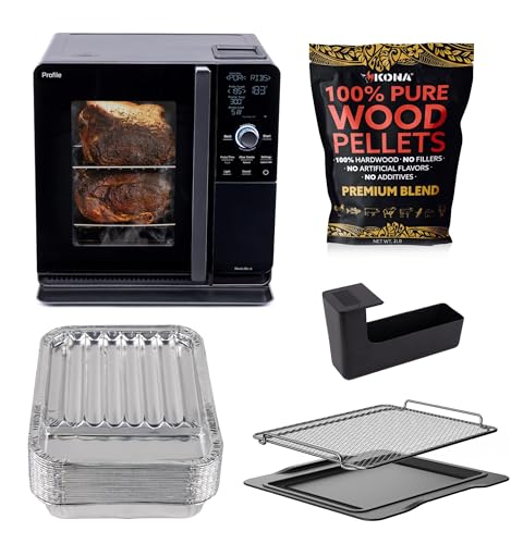 GE Profile™ Smart Indoor Pellet Smoker + Zubehörpaket, inklusive vier 0,5 kg Beutel Pellets, Pelletsieb, 20er-Pack Tropfschaleneinlagen und Vorbereitungsschale von Profile