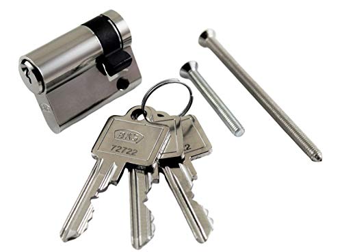 BKS Halbzylinder PZ 8900 Baulänge: 60mm (60/10 Gesamtlänge 70mm) 8-fach verstellbarer Schließbart 8x45° einseitig Schließbar, Vernickelt Hell, Schloss, Zylinder, Halbzylinder von Profilzylinder