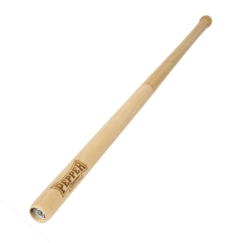 PROFINO Pfeffermühle Pepper Game | 71 cm Baseballschläger Pfeffermühle | Pfeffermühle Keramikmahlwerk | Gummibaum-Holz | mit Edelstahl-Wandhalterung | Große Pfeffermühle Holz | Gewürzmühle von Profino Select