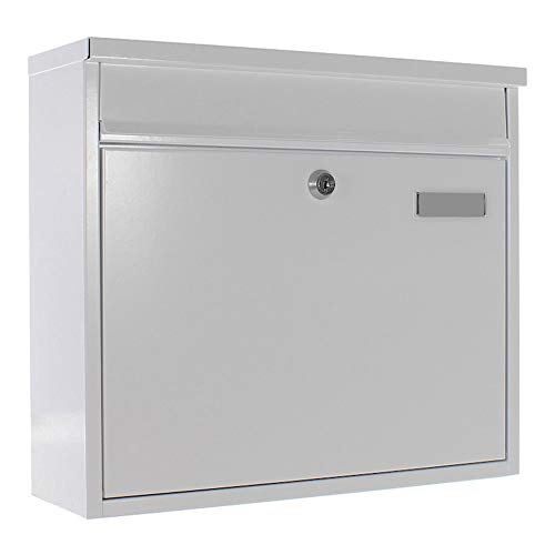 Profirst Briefkasten Mail PM 120 Weiß Zylinderschloss BxH 36x31,5cm Wandbriefkasten Namensschildhalter inkl. Befestigungsmaterial von Profirst