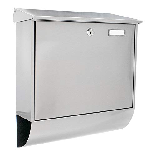 Profirst Briefkasten Mail PM 810 Zylinderschloss 2 Schlüssel Edelstahl BxH 385x410 mm Zeitungsrolle Namensschildhalter inklusive Befestigungsmaterial von Profirst