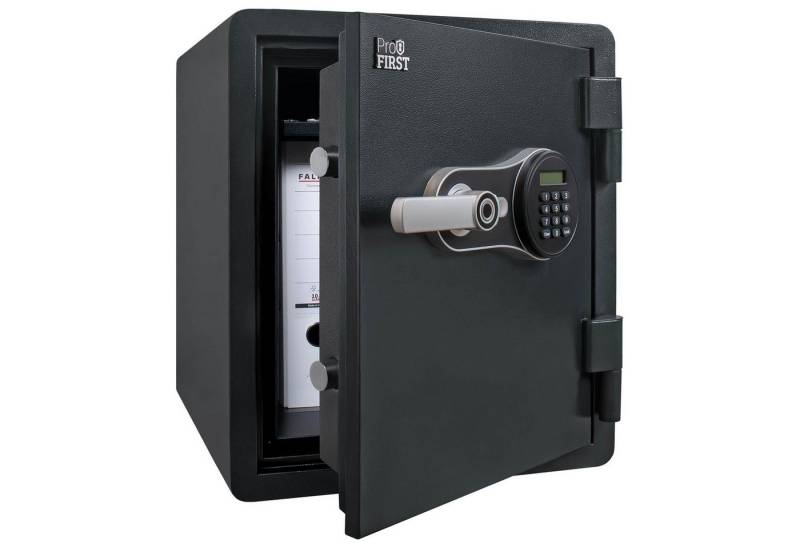 Profirst Feuerschutztresor FireGuard 50 Elektronikschloss mit Fingerprint (Notöffnung, Panikverschluss, LED-Beleuchtung, verstellbarer Fachboden, inkl. Befestigungsmaterial, 530x460x470 mm), 60 Minuten Feuerschutz nach UL-Test von Profirst
