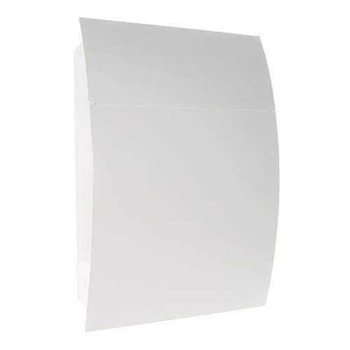 Profirst Mail PM 130 Briefkasten Weiß verdecktes Zylinderschloss 2 Schlüssel HxBxT 445x320x105 mm Wandbriefkasten inklusive Befestigungsmaterial von Profirst